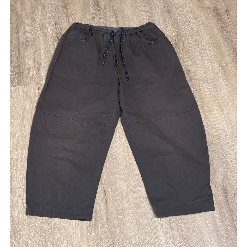 Roucha Pala Pant Navy Cotton Wide Leg Barrel Crop Trousers Size AA